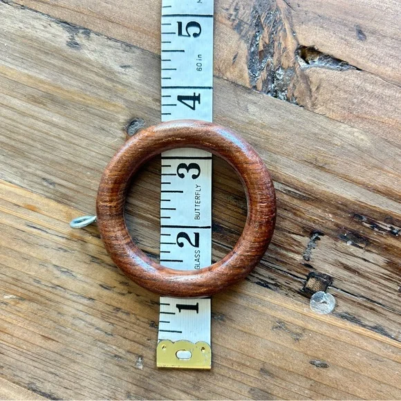 Set of 70 Wooden Curtain Rings with Screws 2.5” - Warm Brown - Picture 3 of 3